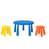Stôl IKEA MAMMUT Blue + 2 taburetky pre deti (Stôl IKEA MAMMUT Blue + 2 taburetky pre deti)