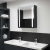 vidaXL LED kúpeľňová zrkadlová skrinka 62x14x60 cm - Antracitová - 104711-95434