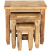 LAKŠMI odkladacie stolíky 3 ks Devi z mangového dreva – Mango Natural