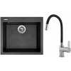 Set Sinks G9374 (dřez Cube 560 Metalblack 74 + baterie Flexia lesklá)