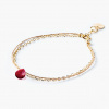 Wanderlust Life Náramek Gold & Silk s rubínem - červenec (17,8 cm)