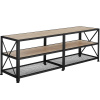 tectake 404542 televízny stolík - 141 cm, industrial svetlé drevo, dub sonoma