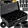 SADA HLBOKÝCH PRÍKLEPOVÝCH NÁSTAVCOV 17-46 MM JCB Z OCELE CR-MO 10 PRVKOV 3/4