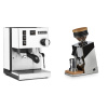 Rancilio Silvia E, biela + Eureka Mignon Single Dose, Chrome & Oak