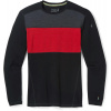 SMARTWOOL Pánske tričko M CLASSIC THERMAL MERINO BL COLORBLOCK CREW BOXED čierne/červené Veľkosť: M