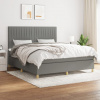 vidaXL Boxspring posteľ s matracom tmavosivá 160x200 cm látka - Sivá - 166914-101280