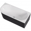 CERANO - Voľne stojaca akrylátová vaňa Bianco, pravá - čierna matná/biela lesklá - 150x75 cm CER-432511