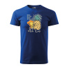 Sablio Tričko s potlačou Pineapple with pizza - modré 3XL