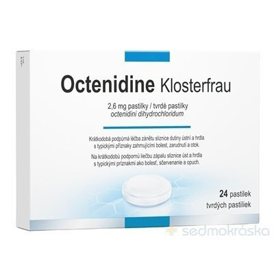 Octenidine Klosterfrau na liečbu zápalu sliznice úst a hrdla 24 pastiliek