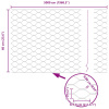 vidaXL Hexagonálny plot Sivý 0.6x50 m Oceľ, vidaXL Plotové stĺpiky 13 ks Zelené Ø32 mm 100 cm Pozinkovaná oceľ - Sivá - 280025-296764