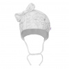 Dojčenská bavlnená čiapka s mašličkou New Baby NUNU biela - 80 (9-12m)