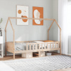 vidaXL Rám detskej postele domček 80x200 cm masívna borovica - Hnedá - 94876-49056