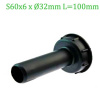 Adaptér na IBC nádrž, závit S60x6 s hrdlom S60x6 x priemer 32 mm L=100 mm ECONOM