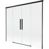 Mexen Rox, 2-krídlová posuvná vaňová zástena 190 x 150 cm, 8mm číre sklo, čierny matný profil, 8C9-190-002-70-00