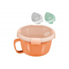 Dóza Curver® 900 ml, s uškom, mix farieb mint/sivá/broskyňová, hrnček 170x100 mm