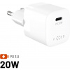 Fixed Mini sieťová nabíjačka s USB-C výstupom a podporou PD, 20W, biela FIXC20M2-C-WH