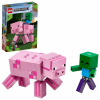 LEGO Minecraft 21157 Veľká figúrka: Prasa s malou zombie