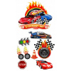 CUKROVÁ TLAČ jedlý obrázok na tortu Cukrová hmota HOT WHEELS AUTÁ AUTO + TEXT 1