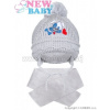 Zimná detská čiapočka so šálom New Baby psík sivá 104 (3-4r)