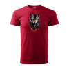 Sablio Tričko s potlačou Wolf paint 1 - červené 2XL