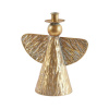 Vianočný kovový svietnik / dekorácia anjel zlatý, 25,5x23x12,5 cm
