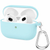 AppleKing silikónový obal s karabínou pre AirPods 3 - tyrkysový - možnosť vrátiť tovar ZADARMO do 30tich dní
