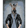 Diamondi Diamantové maľovanie - ZEBRA V OBLEČENÍ Rámovanie: bez rámu a bez vypnutia plátna, Rozmer: 40x50 cm