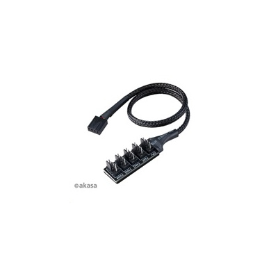 AKASA kabel FLEXA FP5H redukce pro ventilátory, 1x 4pin PWM na 5x 4pin PWM, 30cm, 2ks v balení AK-CBFA08-KT02