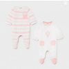 Dojčensky overal - Romper Mayoral 75 biela, ružová (Starostka 1625 Pajamyków Pajamek Set R.75)