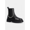 Kožené členkové topánky Love Moschino dámske, čierna farba, na plochom podpätku, JA21065G0LIA0000 EUR 41