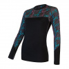 Tričko dlhé dámske SENSOR MERINO IMPRESS čierna/stripes L