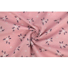 Bavlnená tkanina vyšívaná kvietky na staroružovej