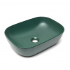 Swiss aqua technologies Umyvadlo na desku SAT Infinitio 45,5x32,5 cm tmavě zelená mat bez přepadu SATINF4532DGEM