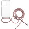 Kryt na mobil FIXED Pure Neck AntiUV s ružovou šnúrkou na krk pre Apple iPhone 14 Pro (FIXPUN-930-PI)