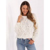 Ecru dámske boho svetre s vlnou RUE PARIS