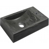 Sapho BLOK kamenné umývadlo 40x10x22 cm, otvor vpravo, čierny Antracit 2401-28