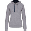 KARIBAN VINTAGE K465 / Dámska mikina s kontrastnou kapucňou - oxford grey/navy XXL