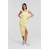 ŠATY KARL LAGERFELD GATHERED STRETCH DRESS ELFIN YELLOW