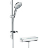 HANSGROHE Raindance Select S nástenný sprchový termostat Ecostat Select, ručná sprcha 3jet priemer 150 mm, sprchová tyč 65 cm, jazdec, miska na mydlo a sprchová hadica 160 cm, chróm, 27036000
