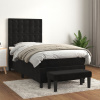 vidaXL Posteľný rám boxspring s matracom čierny 90x190 cm zamat - Čierna - 166347-100711