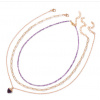 Set 3 náhrdelníkov bohem Polodrahokam: Ametyst