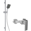 KIELLE Arkas I páková sprchová batéria nástenná, ručná sprcha 3jet 112 x 120 mm, sprchová tyč 70 cm, jazdec a sprchová hadica 150 cm, chróm, 10211SN10