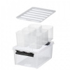 Úložný box, plastový, čierne úchytky, 6 priehradiek, SMARTSTORE 