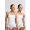 Ladies Basic Tank Top Cotton Lace 2-Pack - white+white S