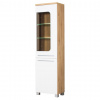 Jednodverová vitrína s LED PA05 PANAMA - Biela/Dub Sonoma tmavý, Pravé