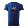 Sablio Tričko s potlačou Wolf paint 1 - modré 2XL