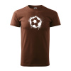 Sablio Tričko s potlačou Futbalová lopta Paint - hnědé 4XL