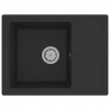 Oválny kuchynský drez s prepadovým otvorom, čierny (Oválny kuchynský drez s prepadovým otvorom, čierny)