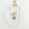 Detské body s potlačou New Baby Králiček s balónikmi - 56 (0-3m)