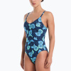 Dámske jednodielne plavky Nike Poppy Print V-Neck midnight navy